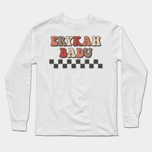 Erykah Badu Checkered Retro Groovy Style Long Sleeve T-Shirt